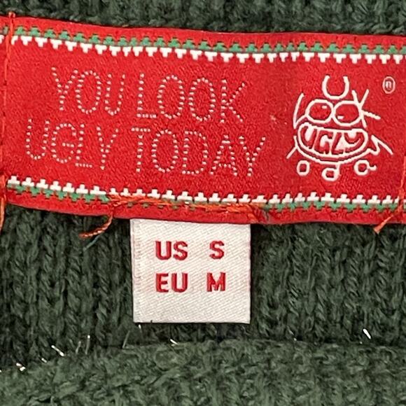 You Look Ugly Today Mens Sweater Size S Ugly Christmas Holiday Party Festival - Picture 6 of 7